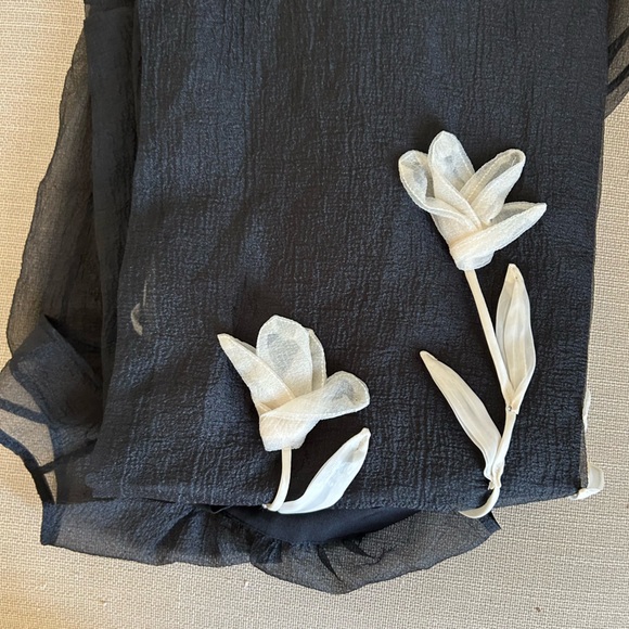 STAUD Black Maxi Dress with White Floral Accents - Picture 7 of 8